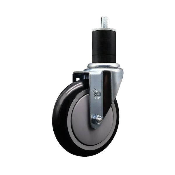Service Caster 5'' Black Poly Wheel Swivel 1-3/4'' Expanding Stem Caster SCC-EX20S514-PPUB-BLK-134 - main